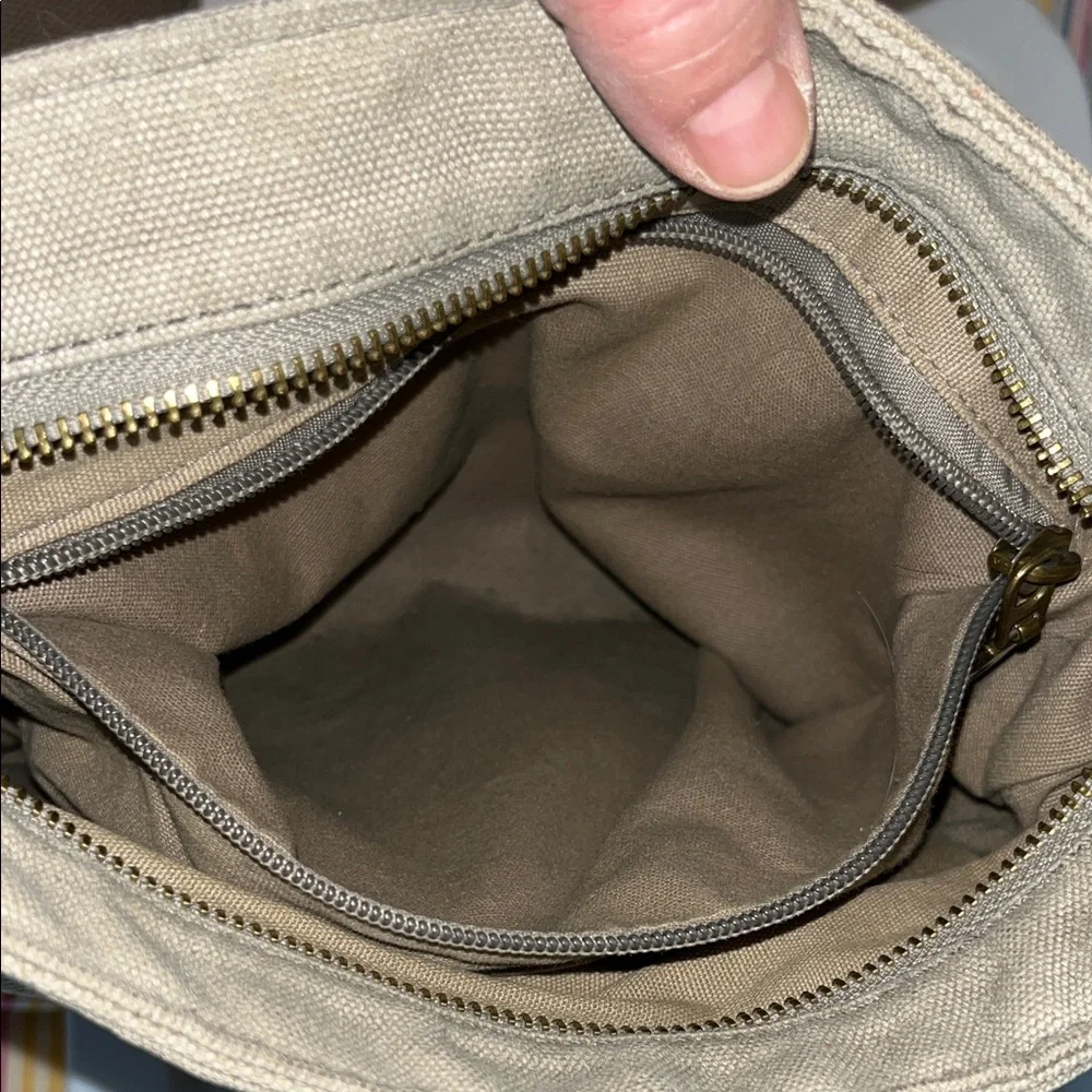 TSD Brand Canvas‎ and Leather Brown and Tan Men's Crossbody Bag